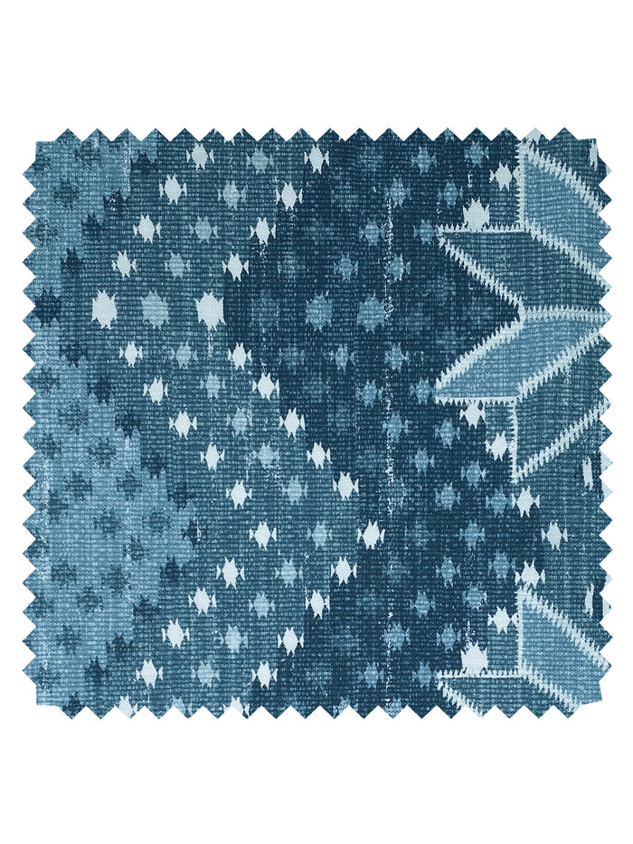Northstar Blanket' Linen Fabric by Nathan Turner - Blue