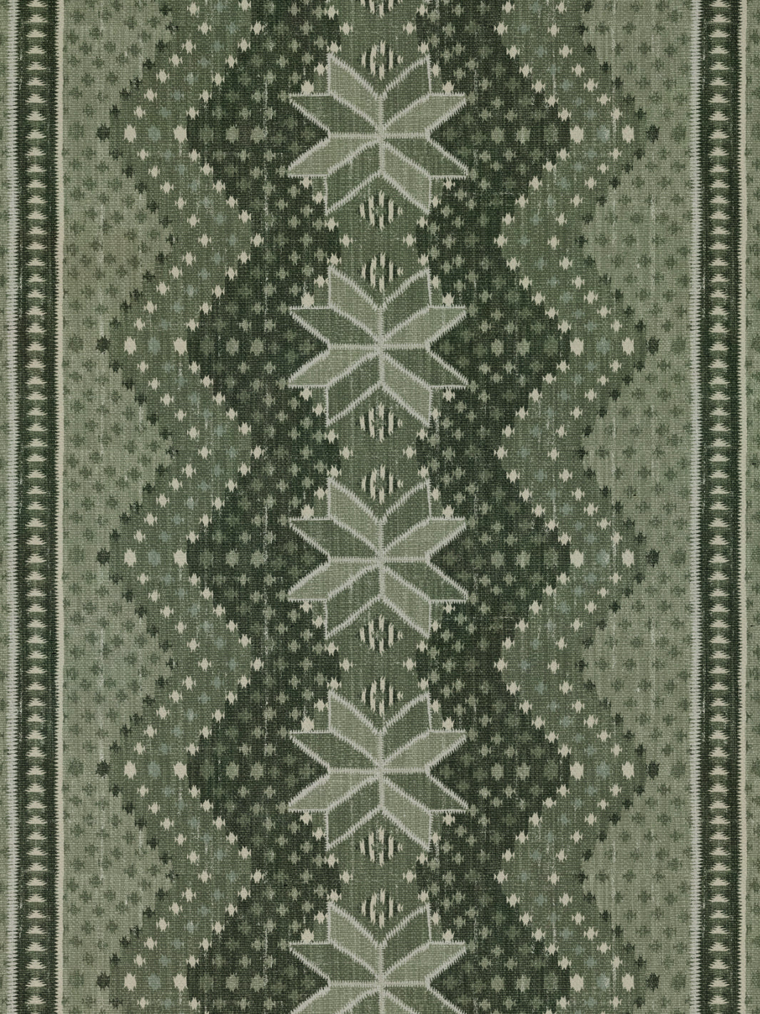 'Northstar Blanket' Linen Fabric by Nathan Turner - Green