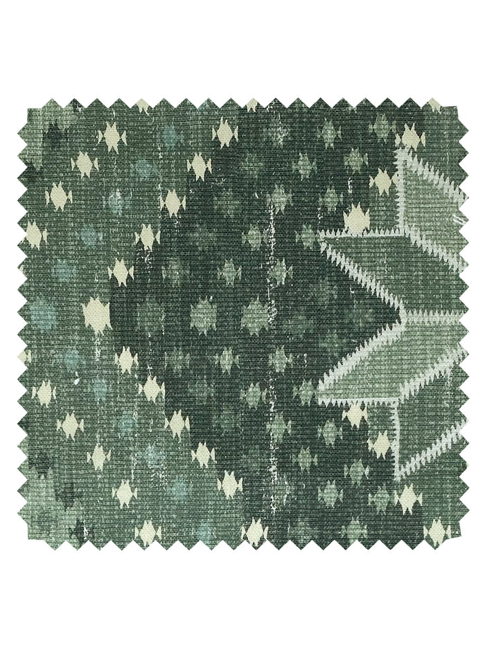 Northstar Blanket' Linen Fabric by Nathan Turner - Green