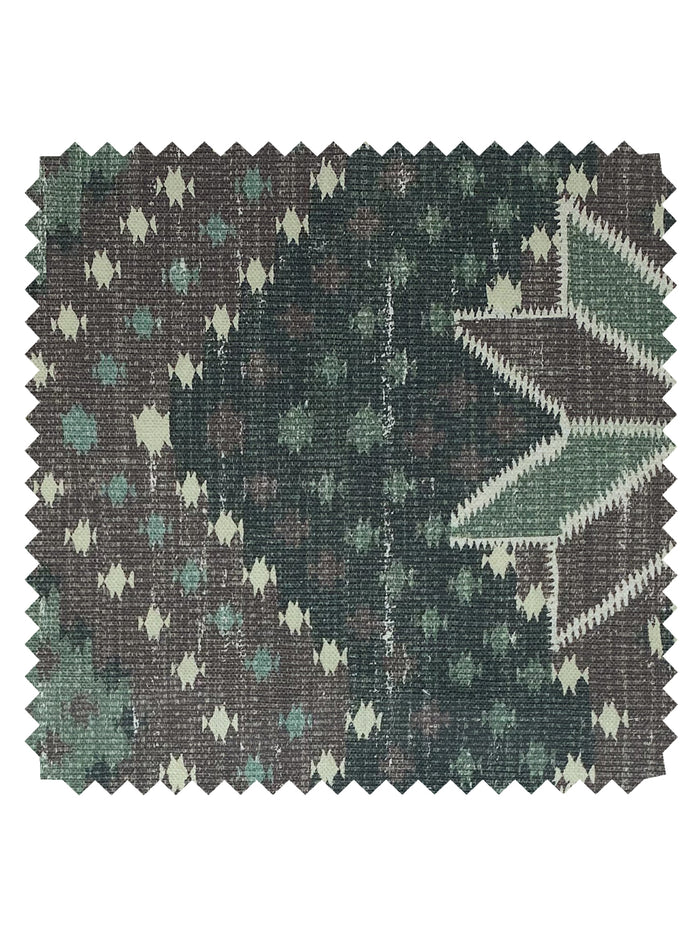 Northstar Blanket' Linen Fabric by Nathan Turner - Moss Brown