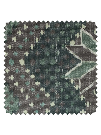 'Northstar Blanket' Linen Fabric by Nathan Turner - Moss Brown
