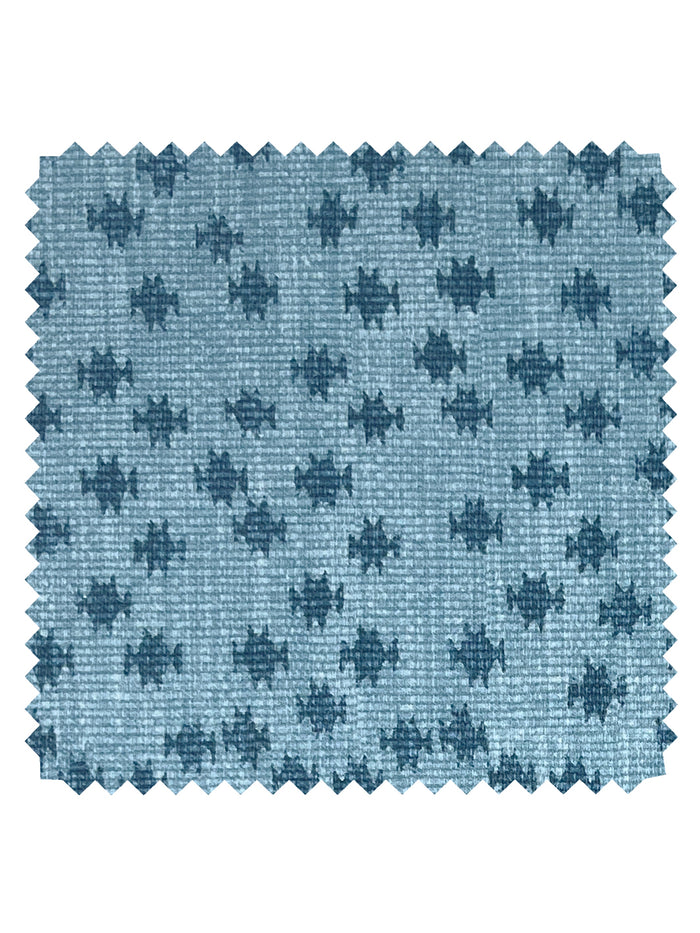 Northstar Star' Linen Fabric by Nathan Turner - Blue