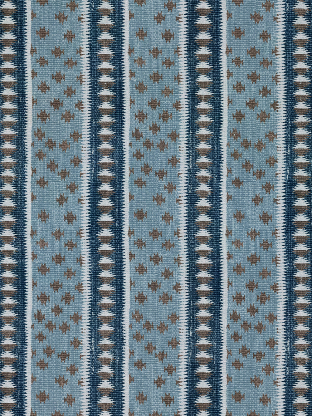 northstar stripe linen fabric by nathan turner blue brown