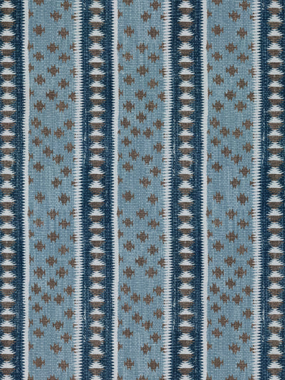 'Northstar Stripe' Linen Fabric by Nathan Turner - Blue Brown