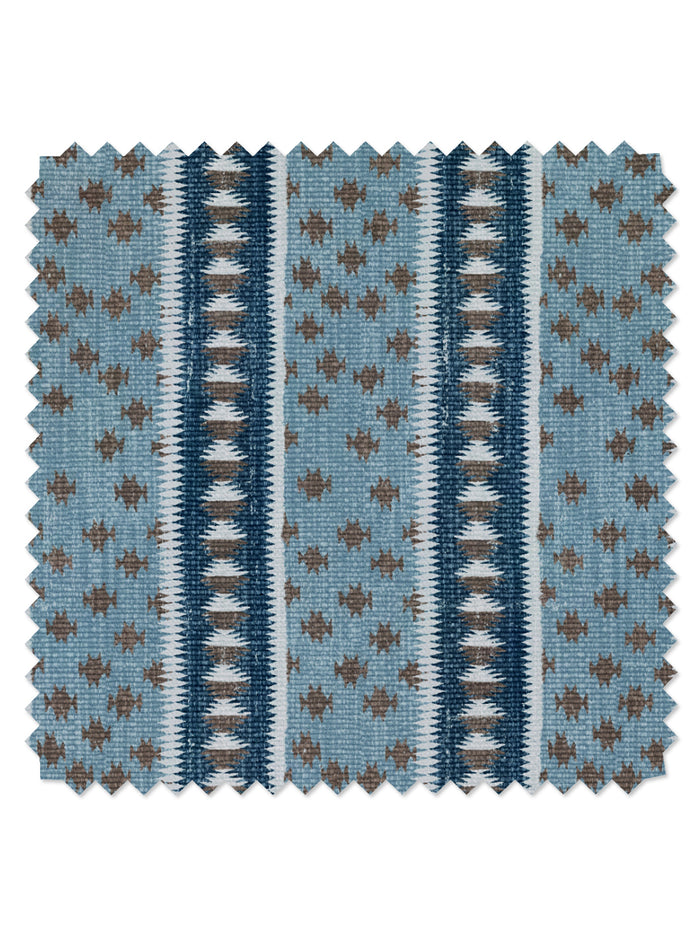 Northstar Stripe' Linen Fabric by Nathan Turner - Blue Brown