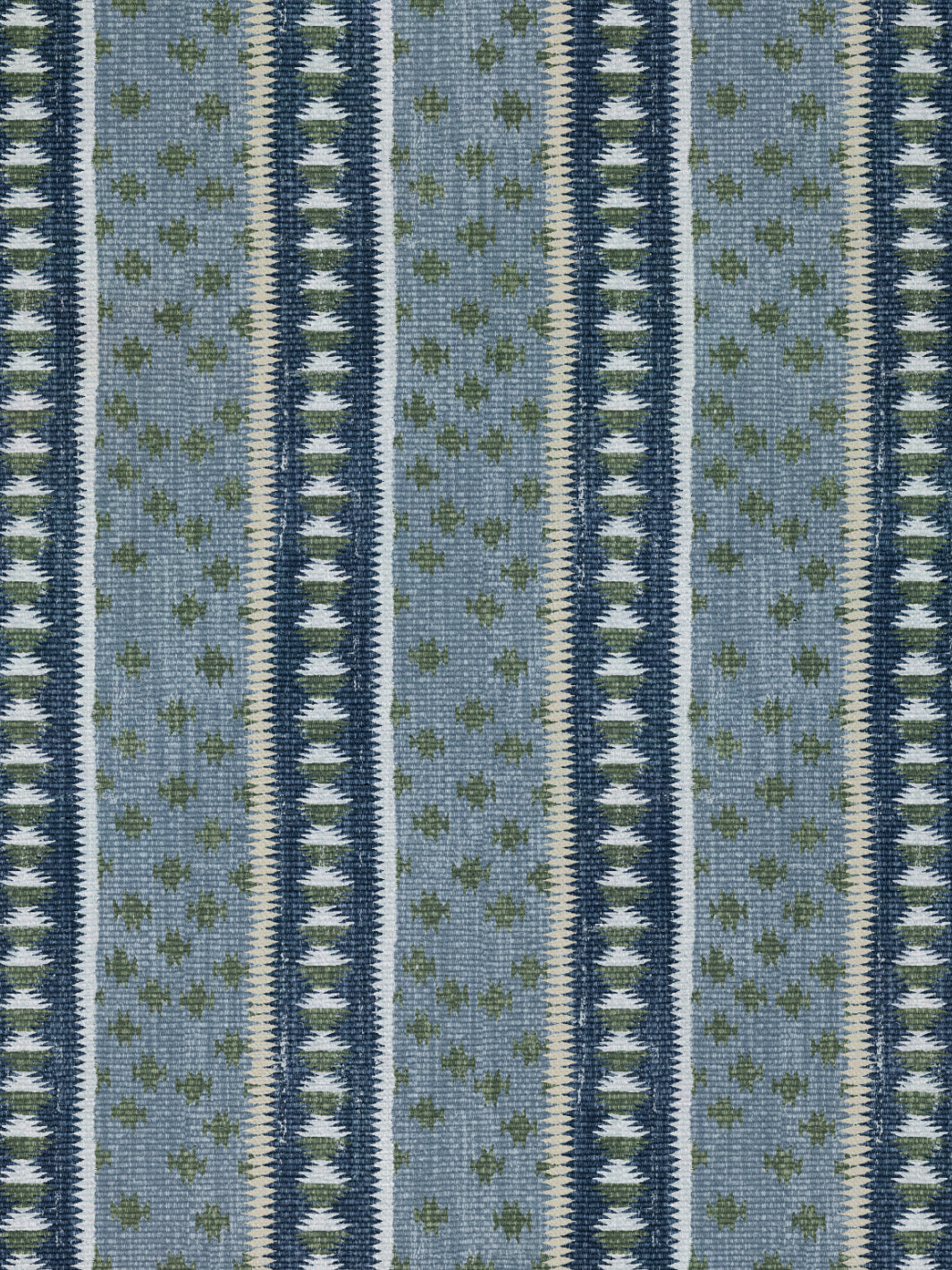 'Northstar Stripe' Linen Fabric by Nathan Turner - Blue Green
