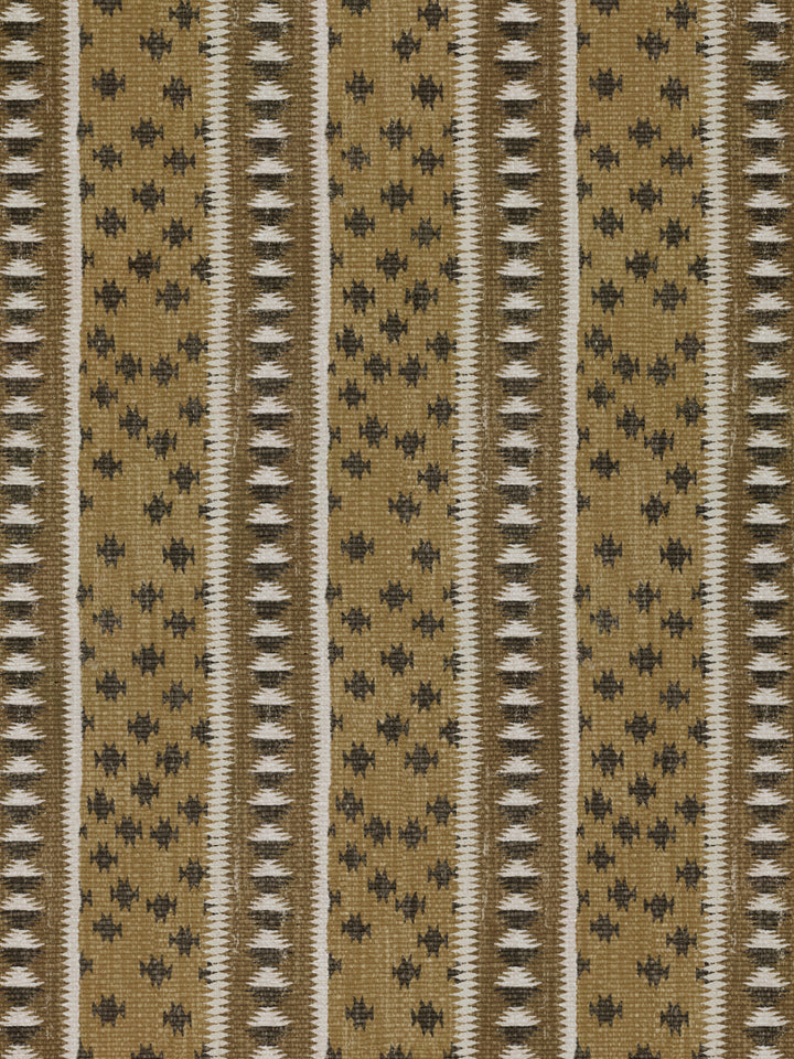 northstar stripe linen fabric by nathan turner gold brown