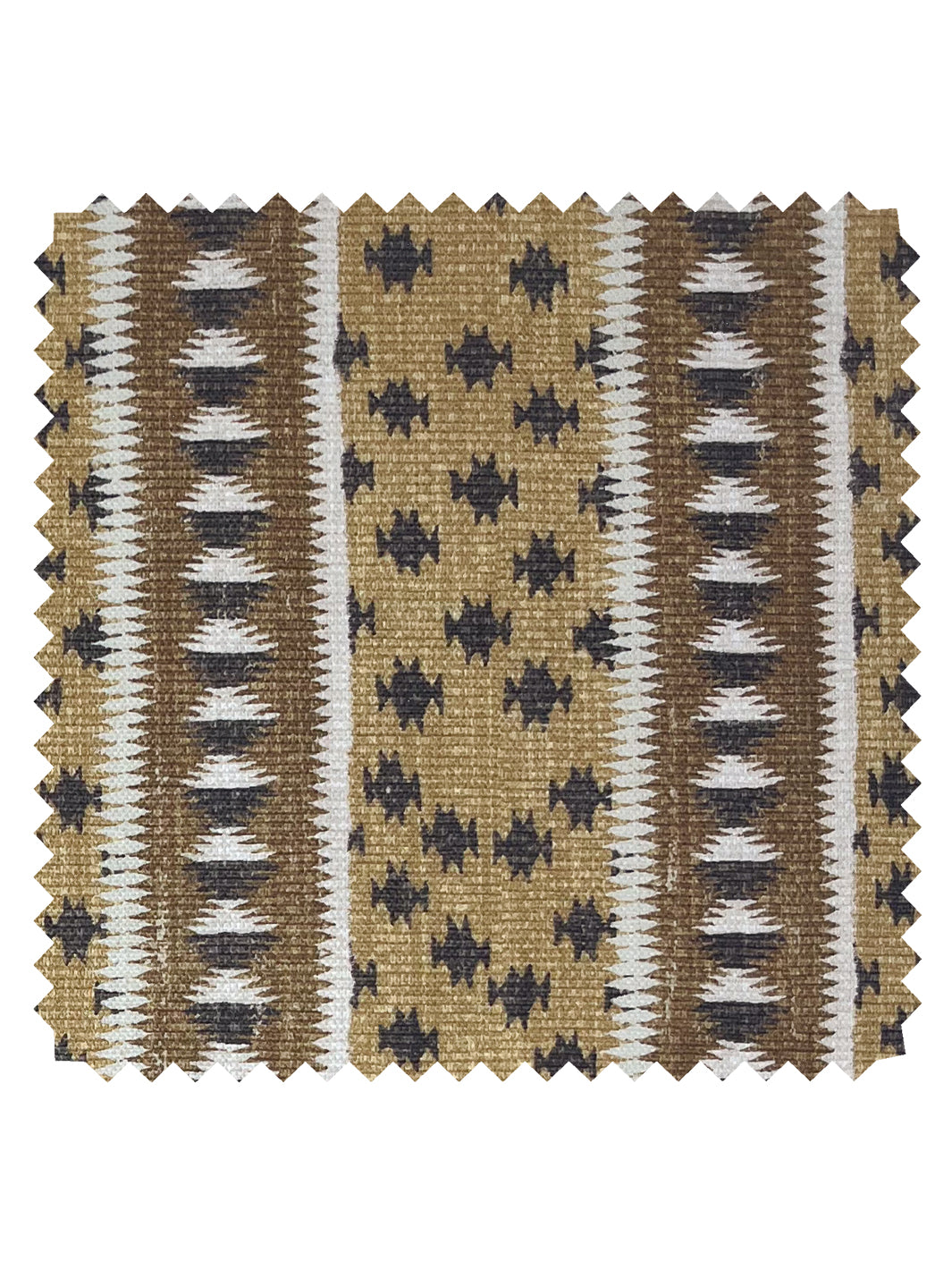 'Northstar Stripe' Linen Fabric by Nathan Turner - Gold Brown