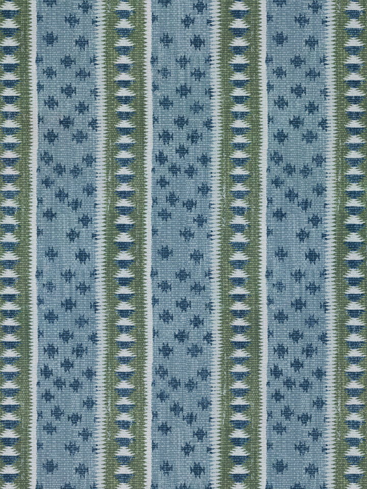 northstar stripe linen fabric by nathan turner green blue