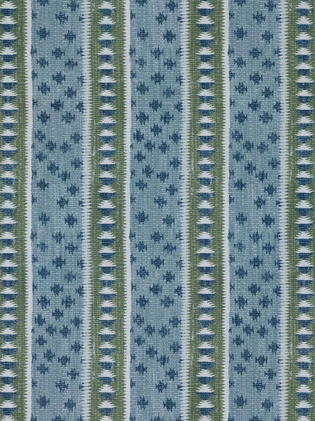 'Northstar Stripe' Linen Fabric by Nathan Turner - Green Blue