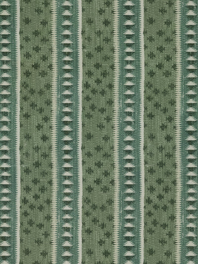 'Northstar Stripe' Linen Fabric by Nathan Turner - Green