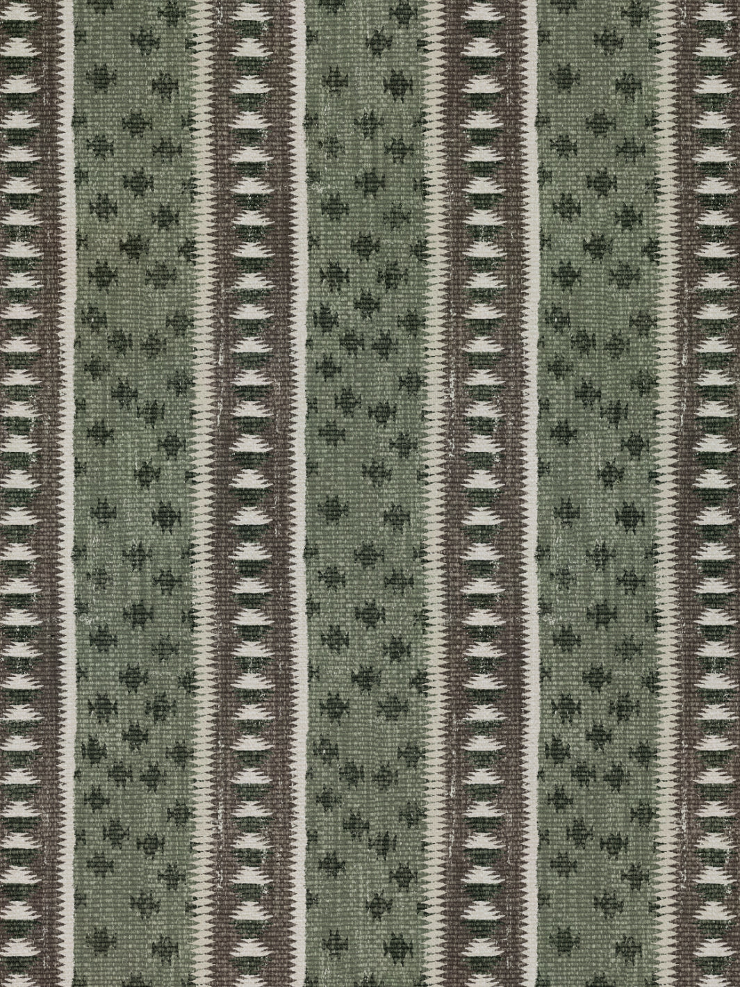 'Northstar Stripe' Linen Fabric by Nathan Turner - Moss Brown