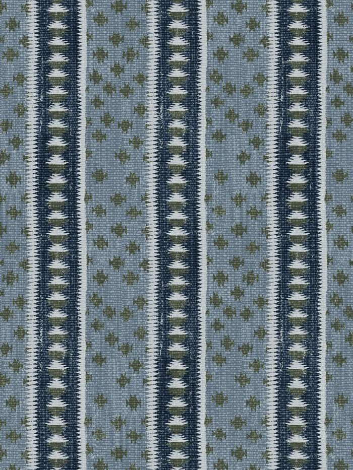 'Northstar Stripe' Wallpaper by Nathan Turner - Blue / Army Green