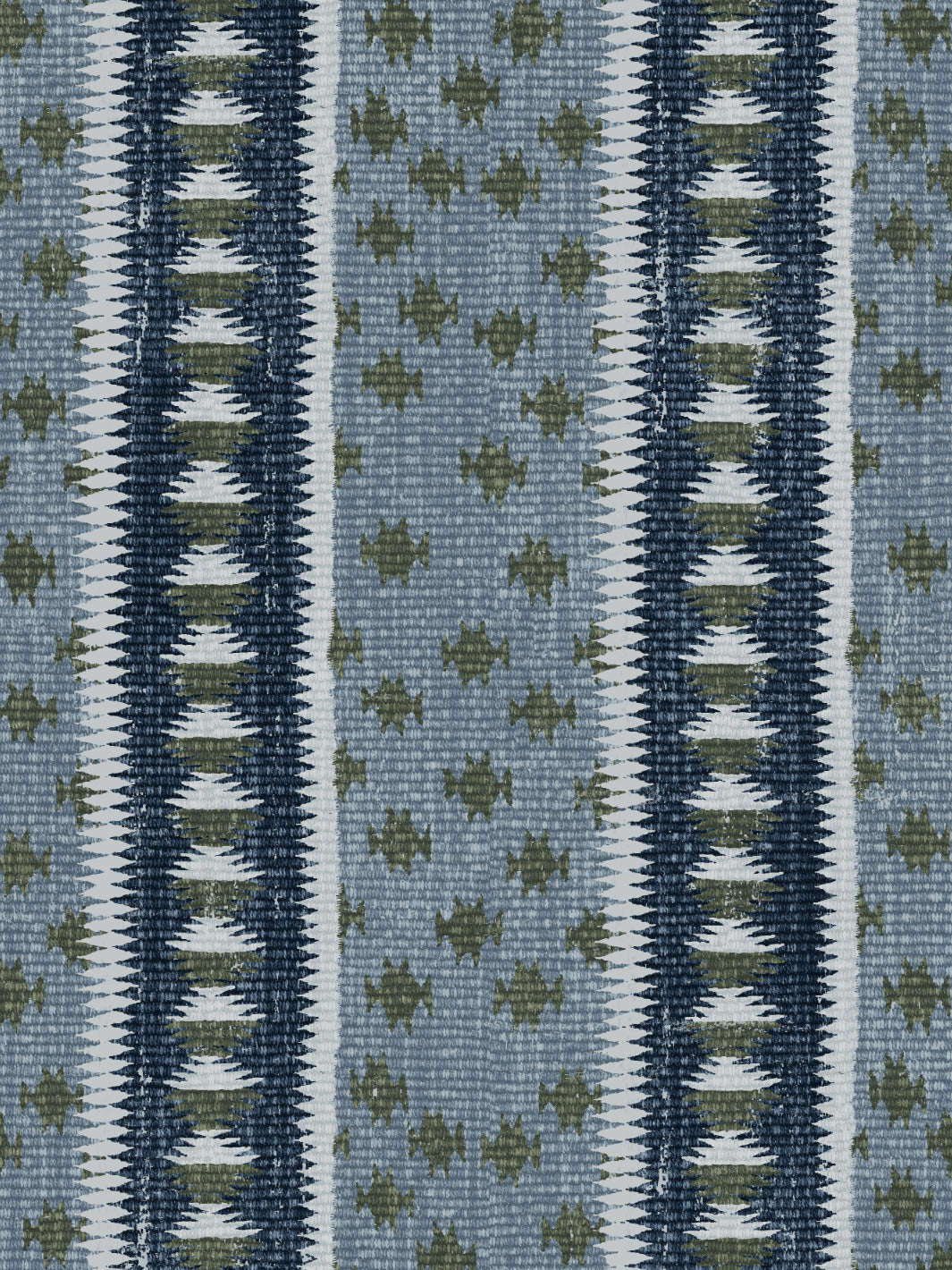 'Northstar Stripe' Wallpaper by Nathan Turner - Blue Army Green