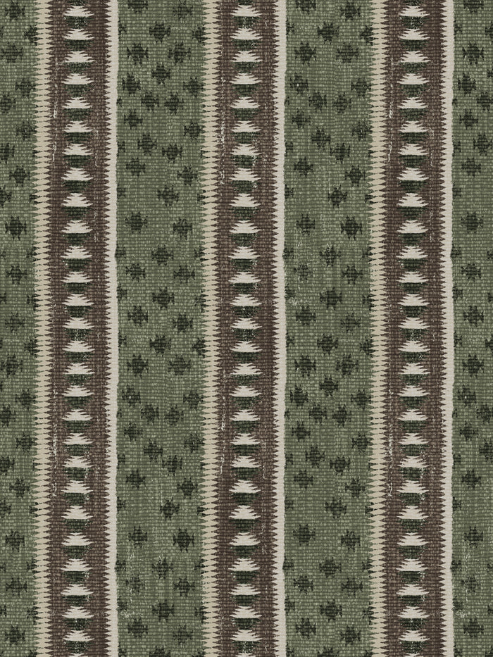 'Northstar Stripe' Wallpaper by Nathan Turner - Moss Brown