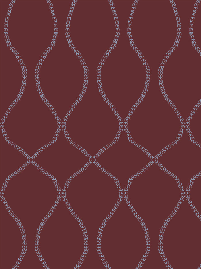'Odette' Wallpaper by Wallshoppe - Faded Periwinkle Merlot