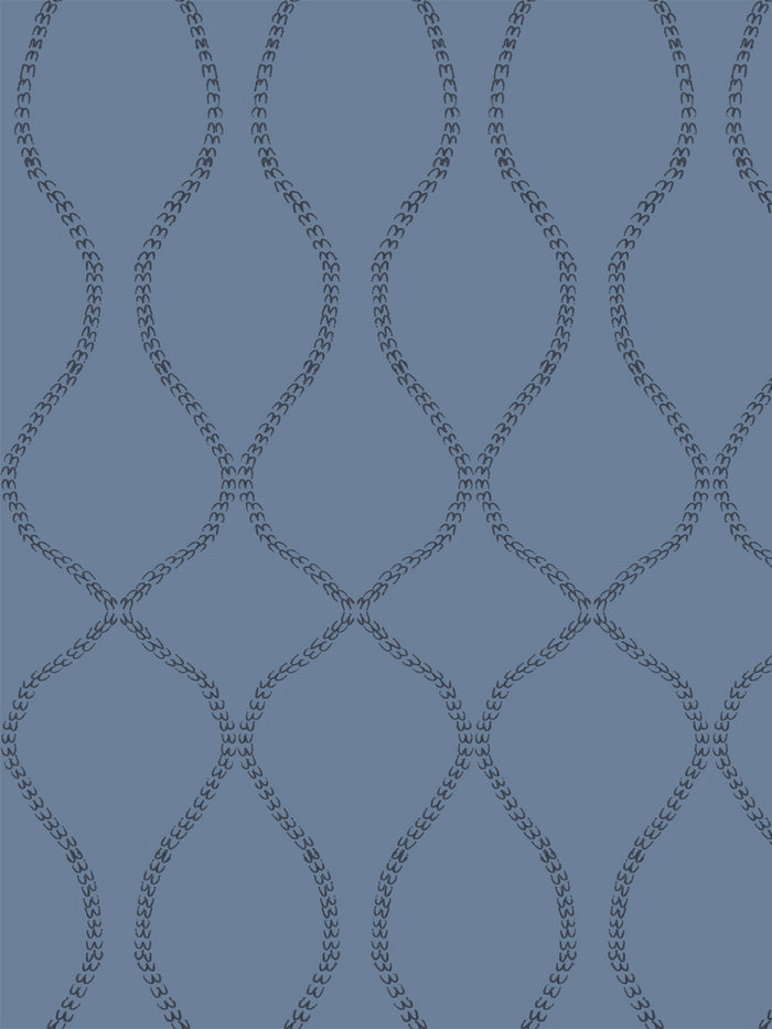'Odette' Wallpaper by Wallshoppe - Vintage Navy