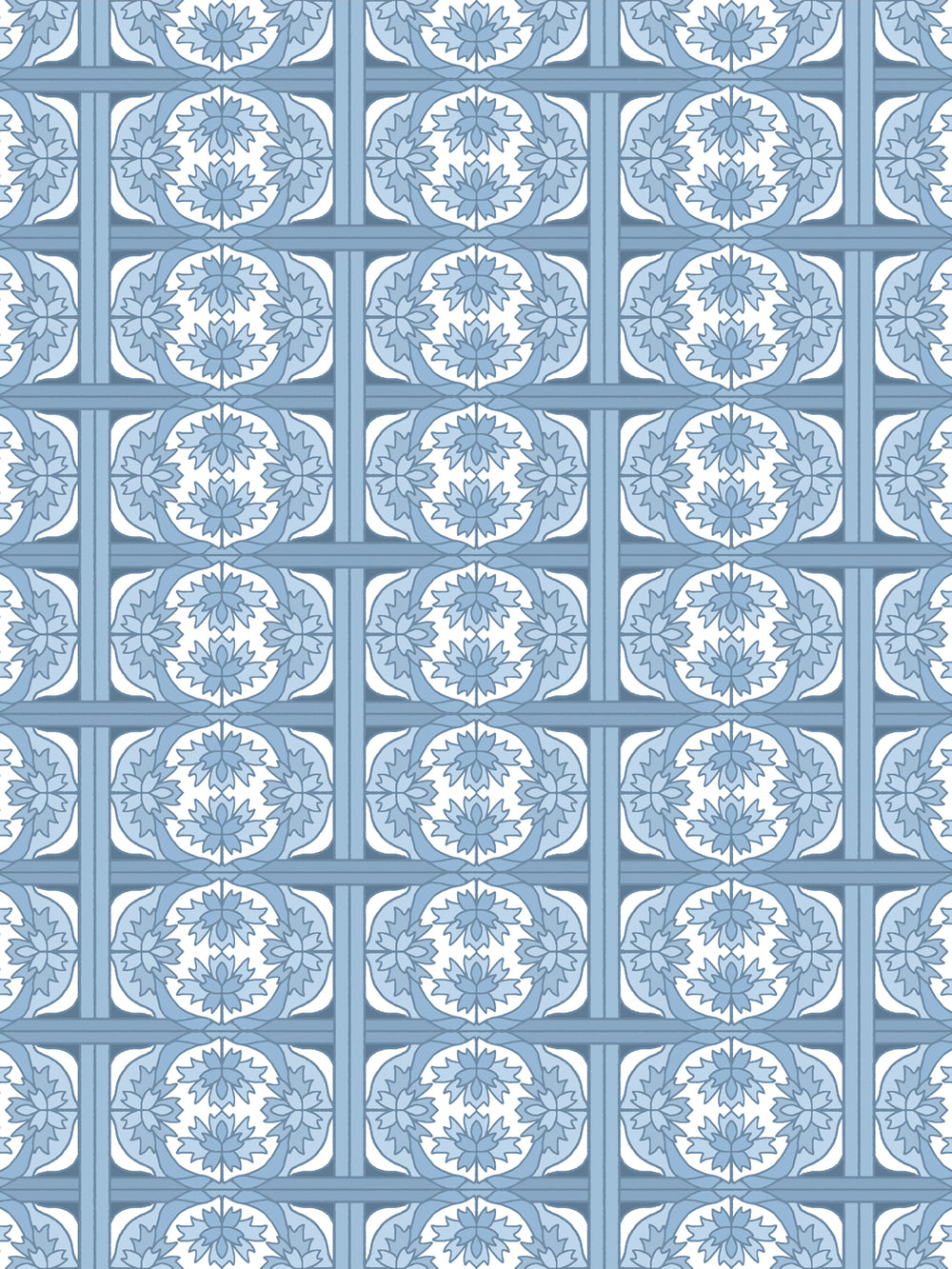 'Ophelia' Wallpaper by Wallshoppe - Denim - Design
