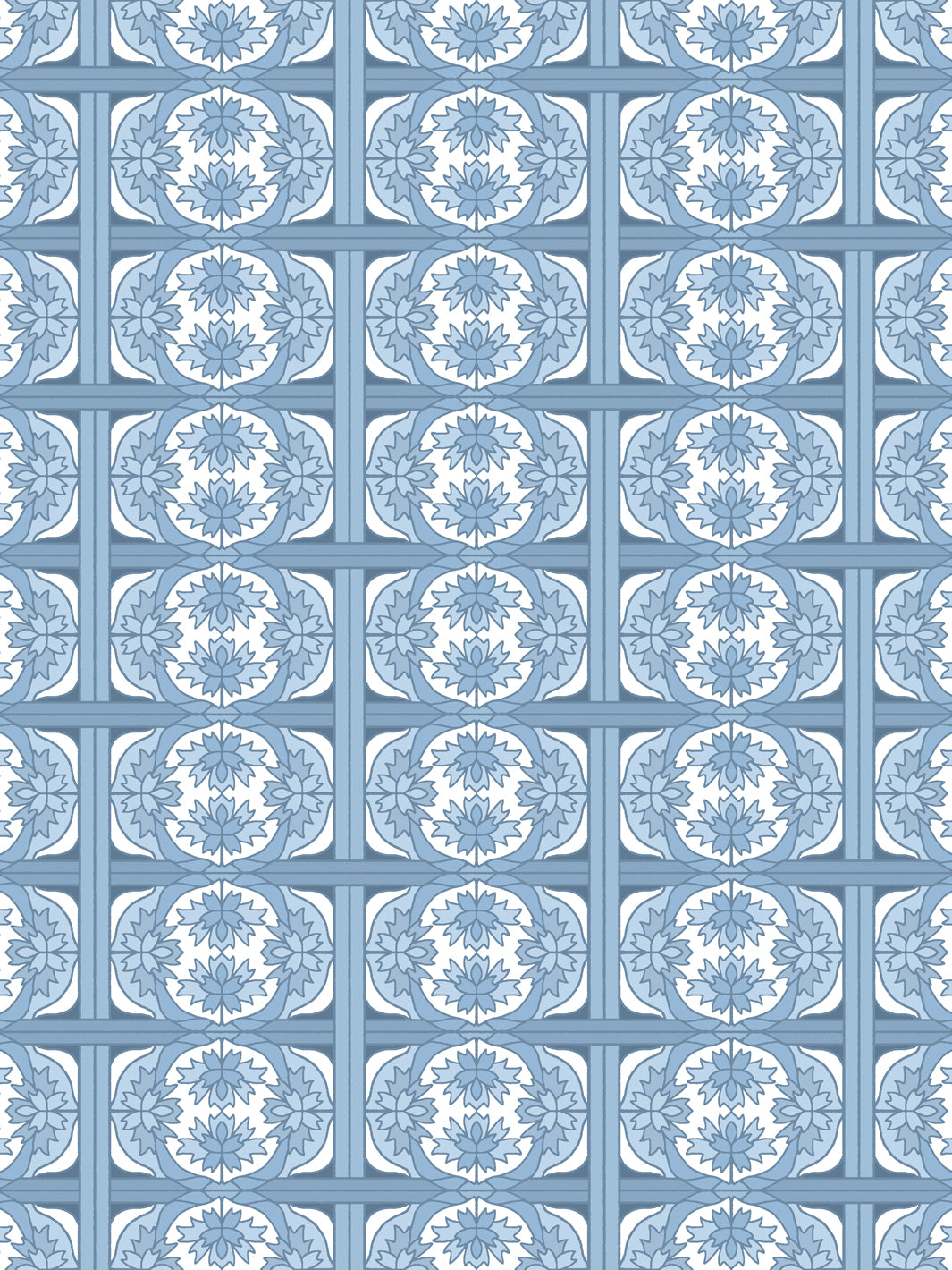 'Ophelia' Wallpaper by Wallshoppe - Denim - Design