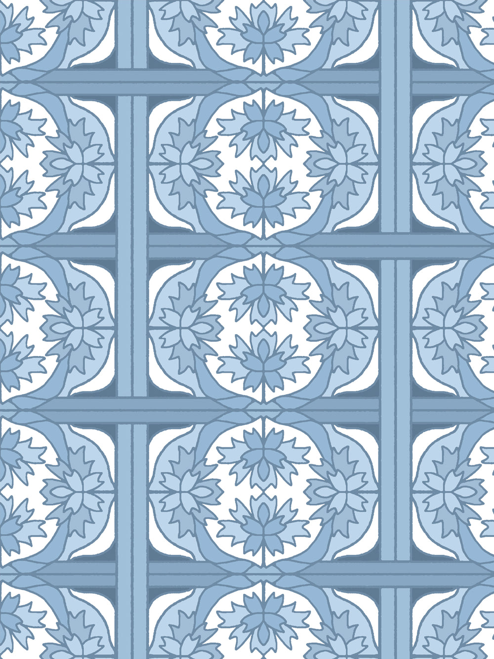 'Ophelia' Wallpaper by Wallshoppe - Denim - Detail