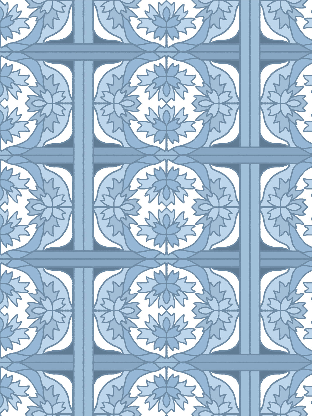 'Ophelia' Wallpaper by Wallshoppe - Denim - Detail