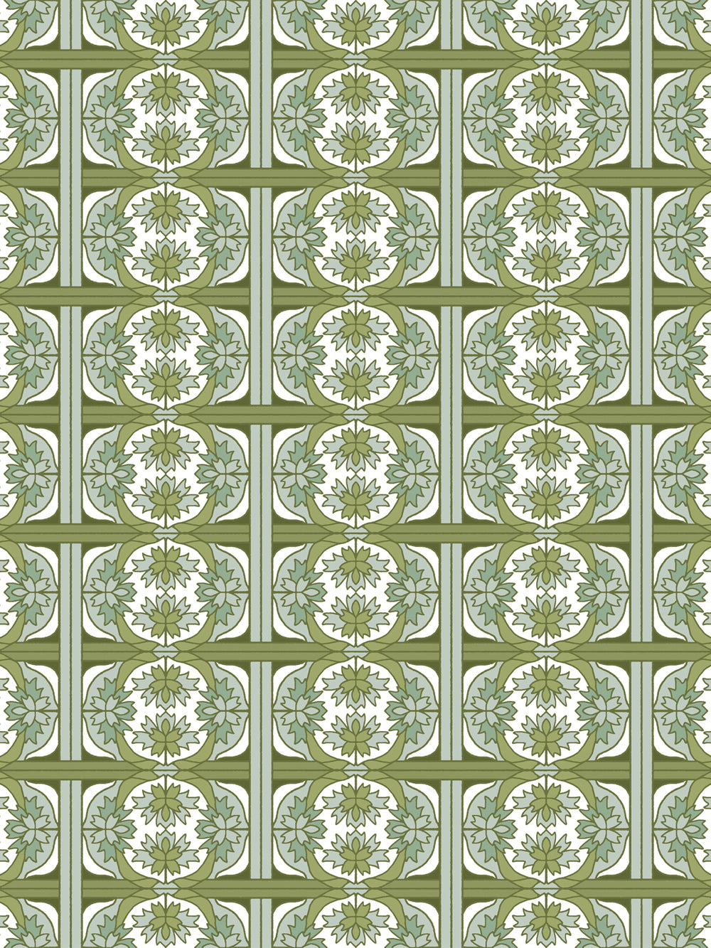 'Ophelia' Wallpaper by Wallshoppe - Olive - Design