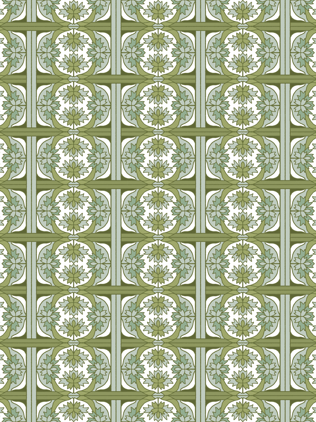 'Ophelia' Wallpaper by Wallshoppe - Olive - Design
