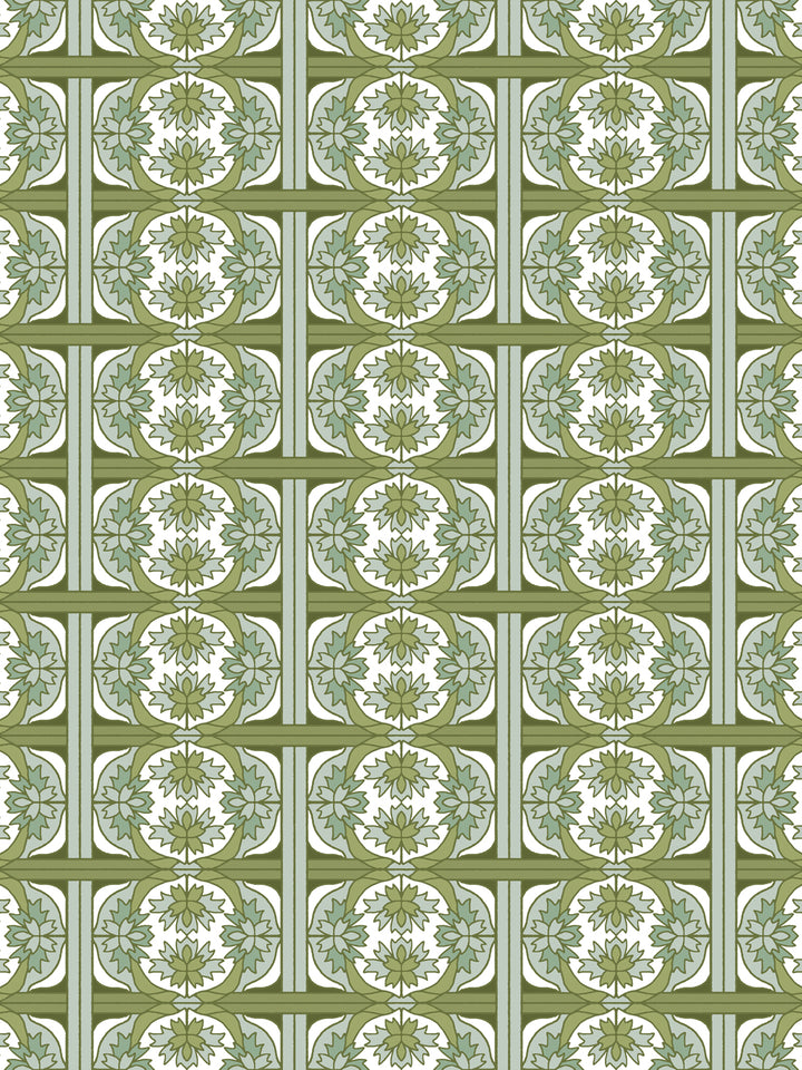 'Ophelia' Wallpaper by Wallshoppe - Olive - Design
