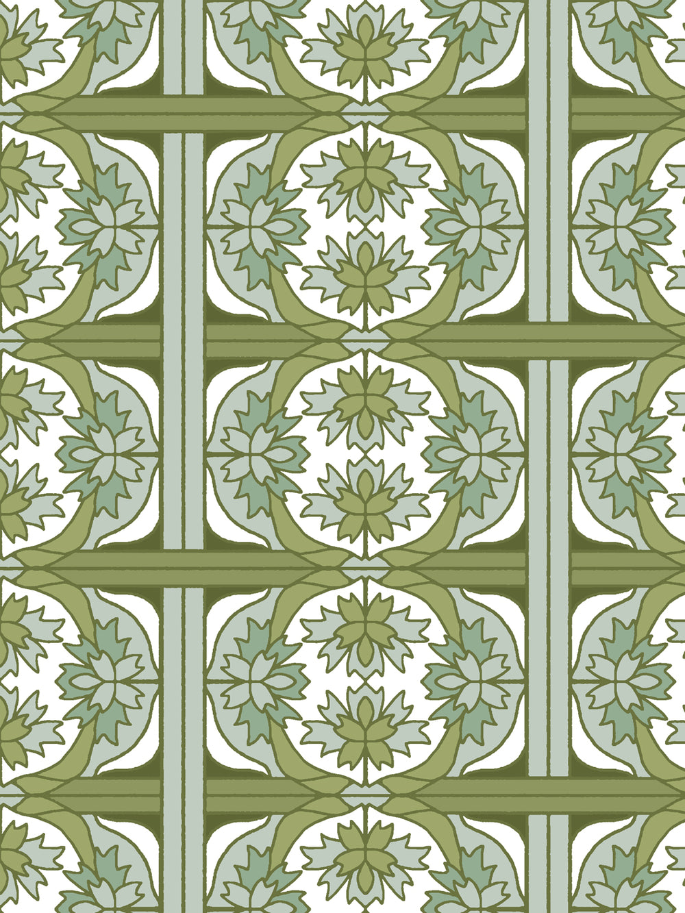 'Ophelia' Wallpaper by Wallshoppe - Olive - Detail