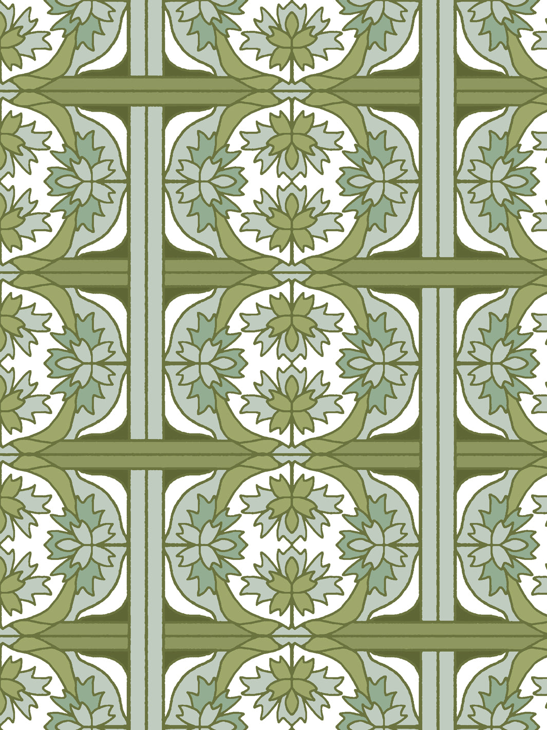 'Ophelia' Wallpaper by Wallshoppe - Olive - Detail