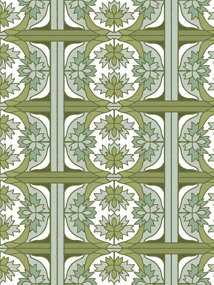 'Ophelia' Wallpaper by Wallshoppe - Olive - Detail