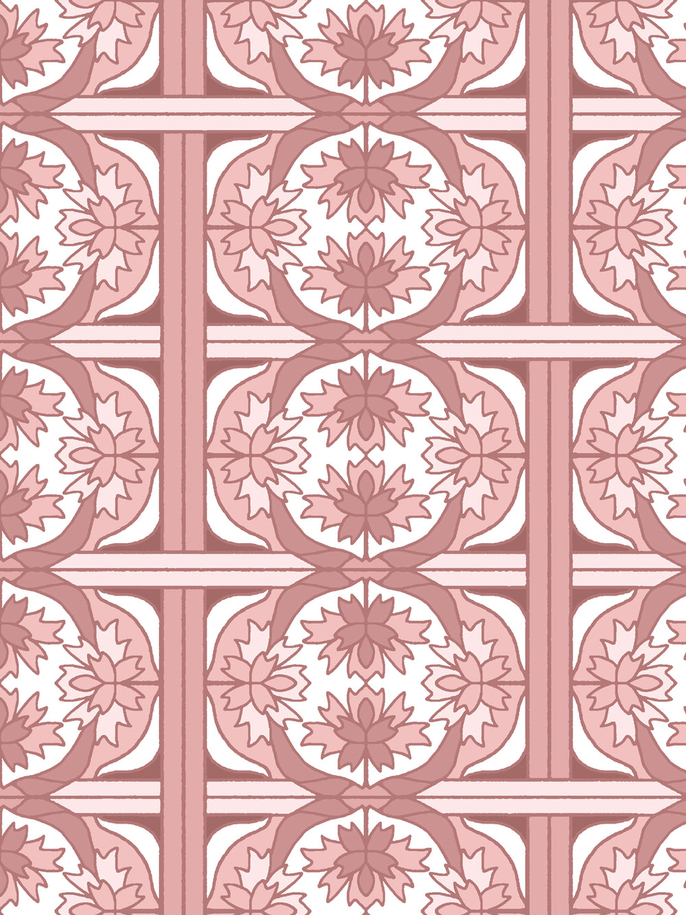 'Ophelia' Wallpaper by Wallshoppe - Rosewood - Detail