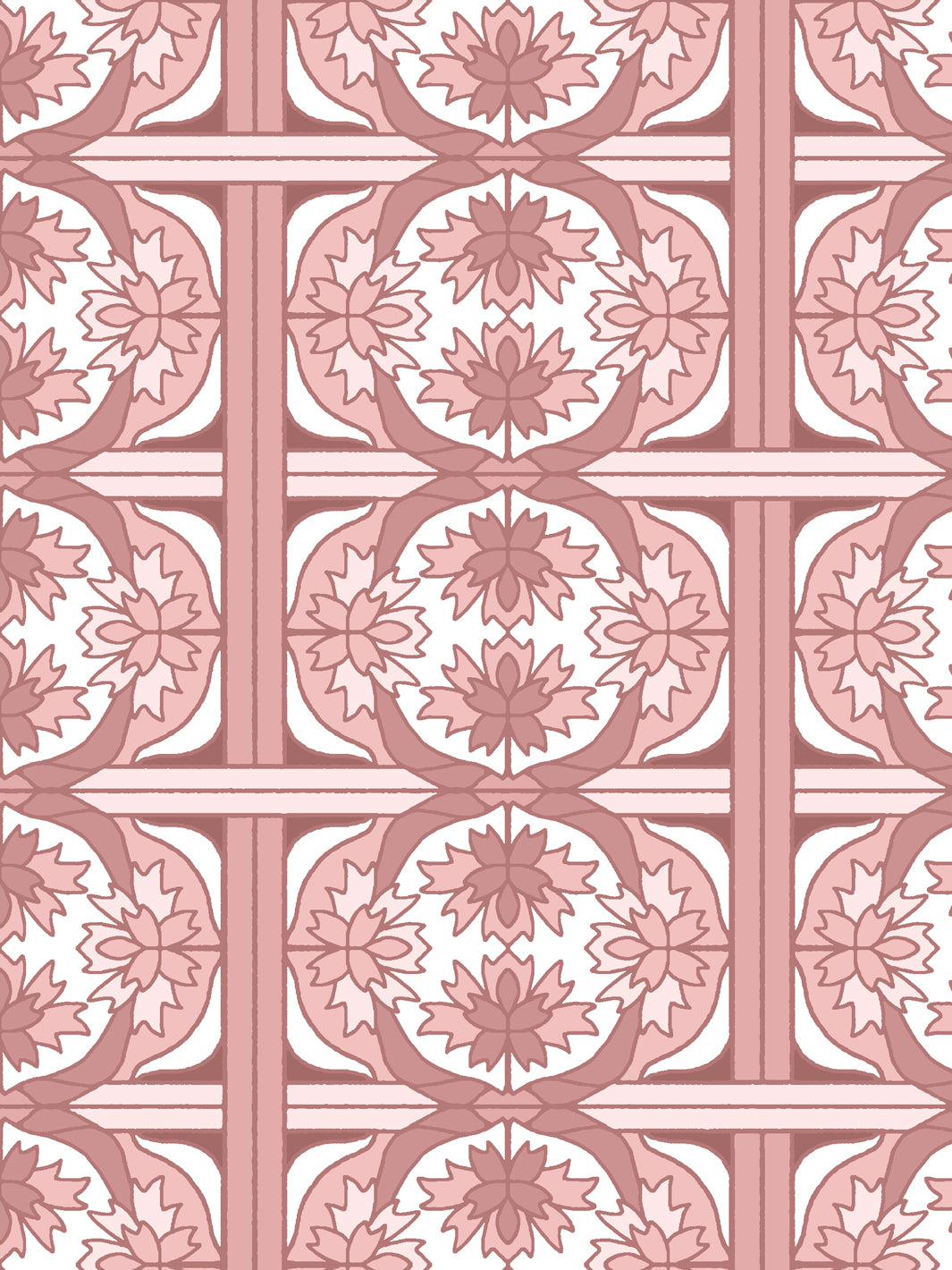 'Ophelia' Wallpaper by Wallshoppe - Rosewood - Detail