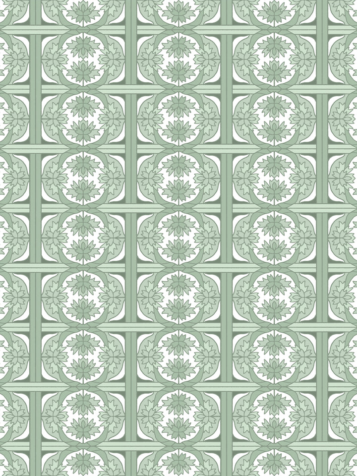 'Ophelia' Wallpaper by Wallshoppe - Sage - Design