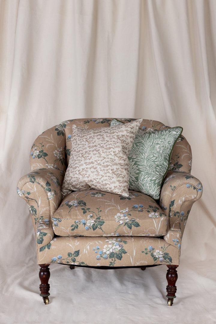 owl linen fabric by nathan turner neutral