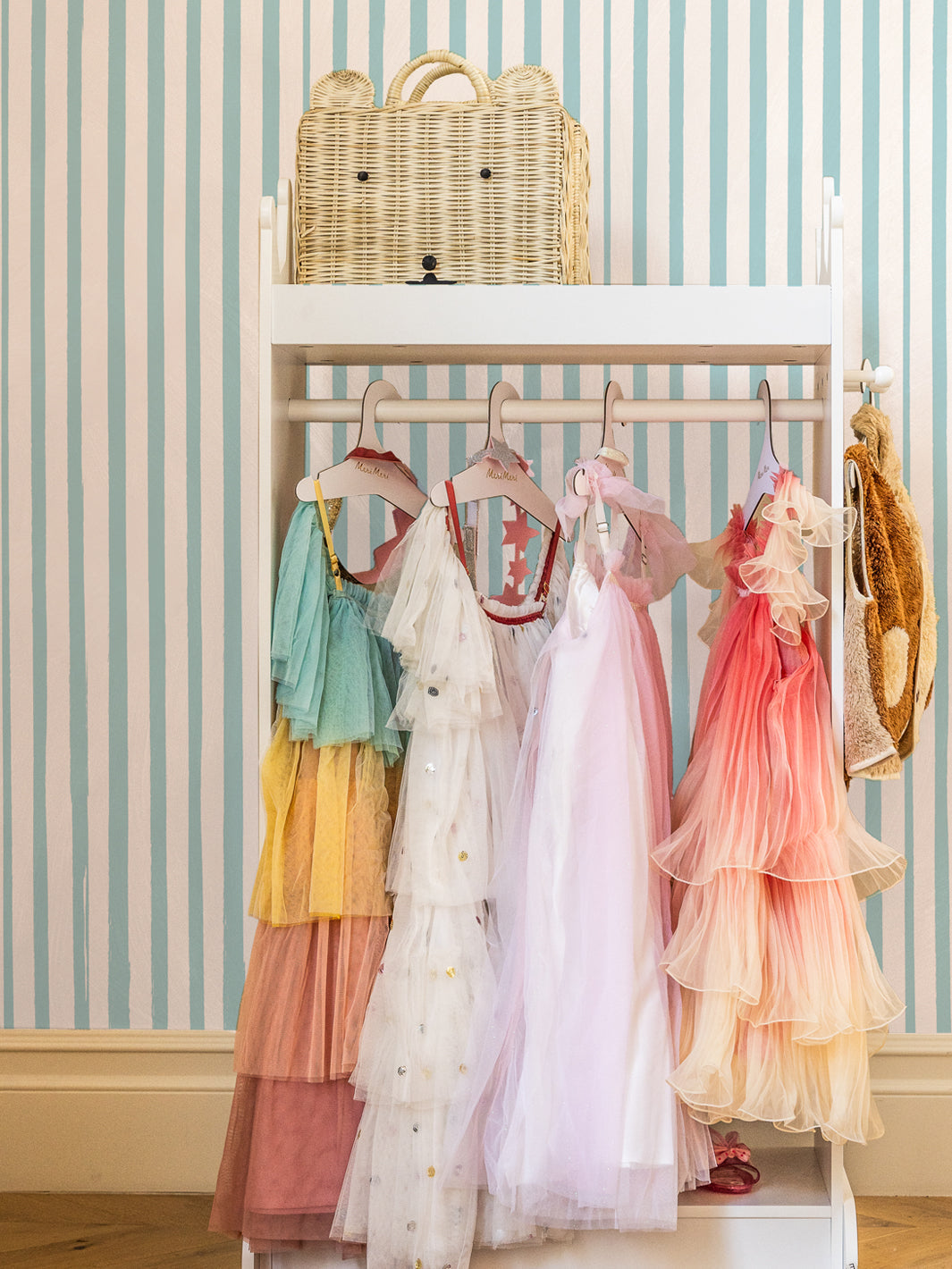 'Painted Stripe' Wallpaper by Meri Meri - Aqua