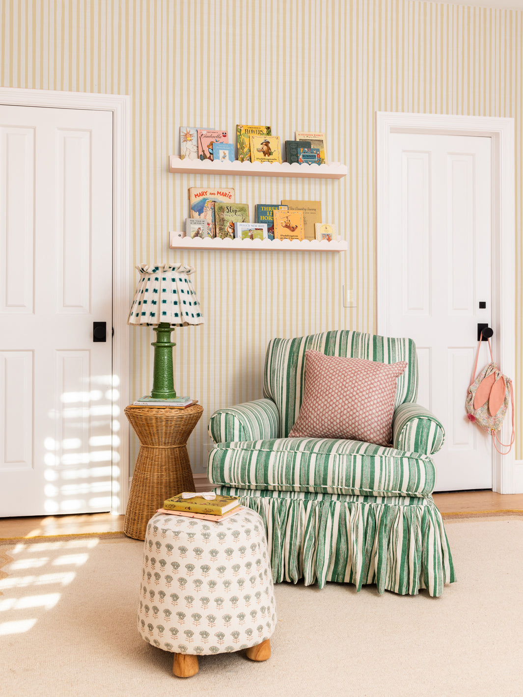 'Painted Stripe' Wallpaper by Meri Meri - Yellow