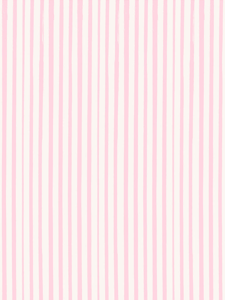 'Painted Stripe' Wallpaper by Meri Meri - Pink