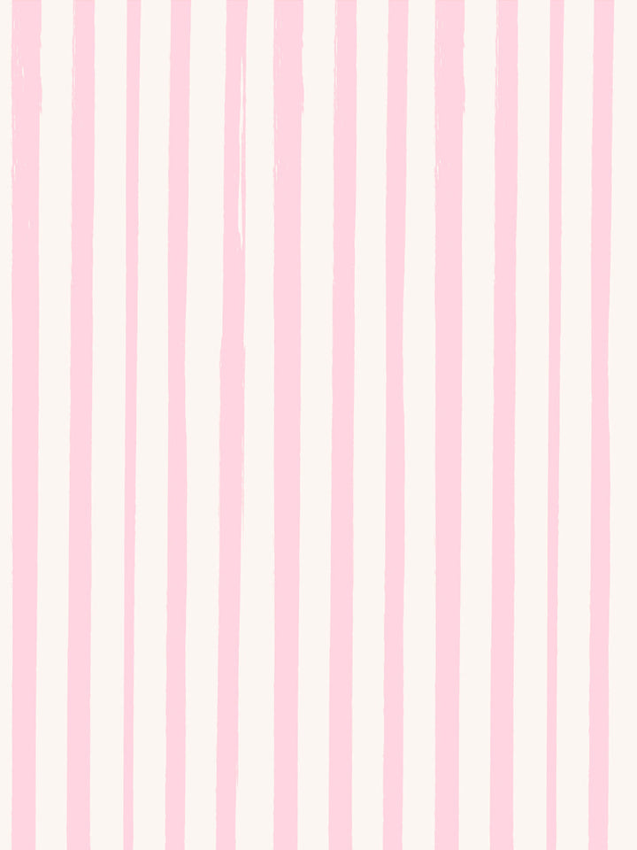 'Painted Stripe' Wallpaper by Meri Meri - Pink