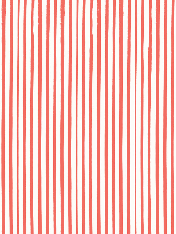 'Painted Stripe' Wallpaper by Meri Meri - Red