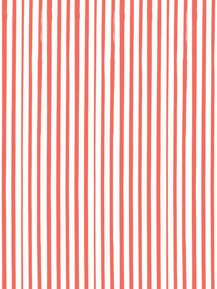 'Painted Stripe' Wallpaper by Meri Meri - Red
