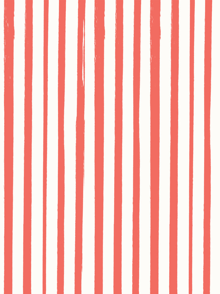 'Painted Stripe' Wallpaper by Meri Meri - Red