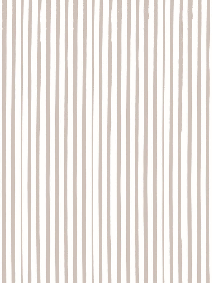 'Painted Stripe' Wallpaper by Meri Meri - Taupe