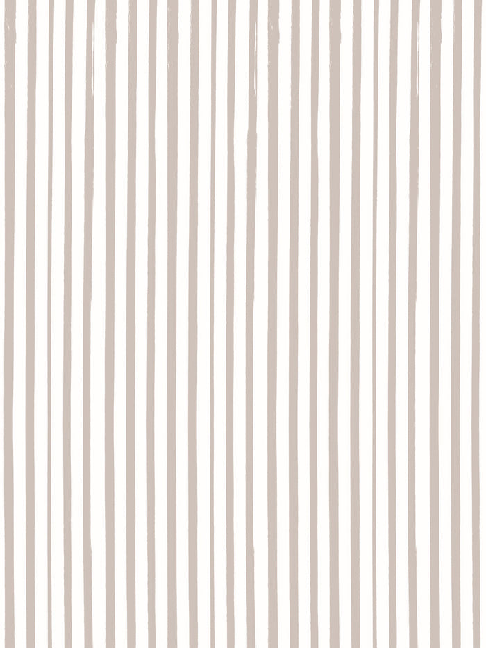 'Painted Stripe' Wallpaper by Meri Meri - Taupe