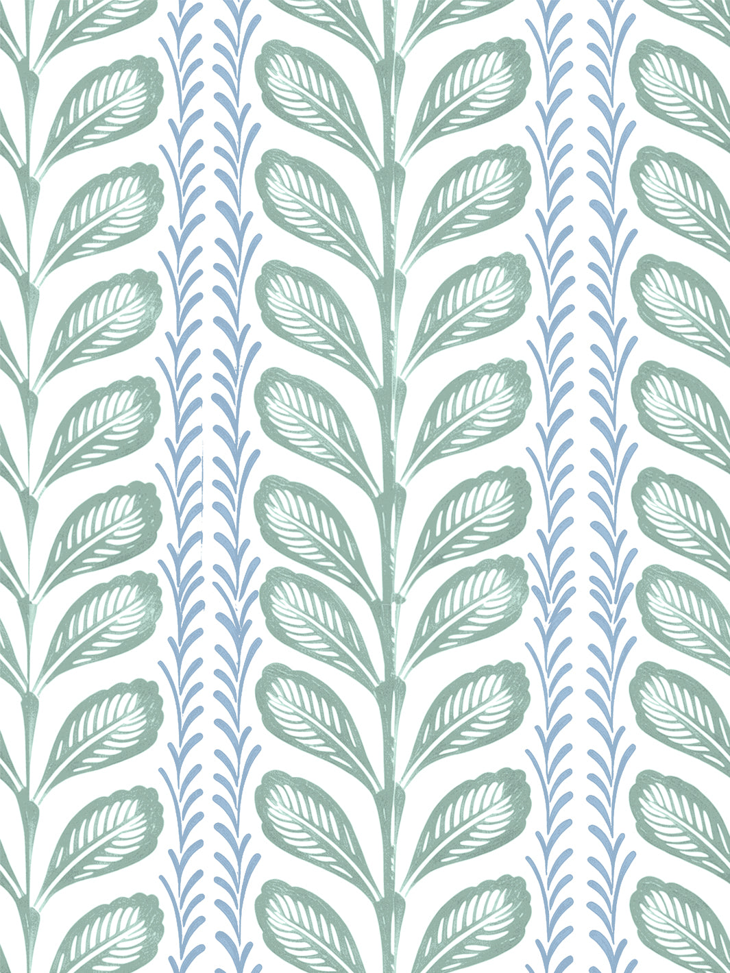 'Painted Vine' Wallpaper by Wallshoppe - Blue Green - Design
