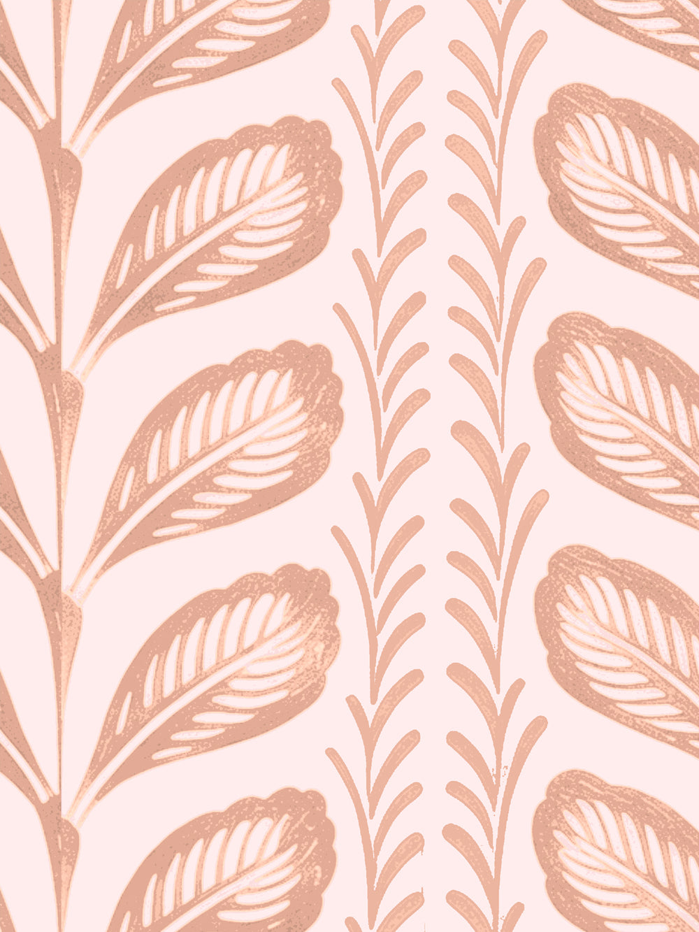 'Painted Vine' Wallpaper by Wallshoppe - Blush Peach - Detail
