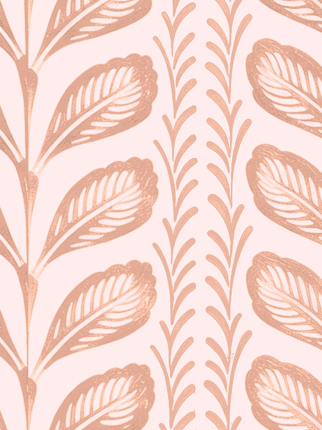 'Painted Vine' Wallpaper by Wallshoppe - Blush Peach - Detail