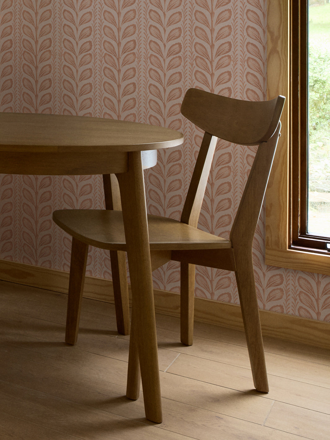'Painted Vine' Wallpaper by Wallshoppe - Blush Peach - Room Shot