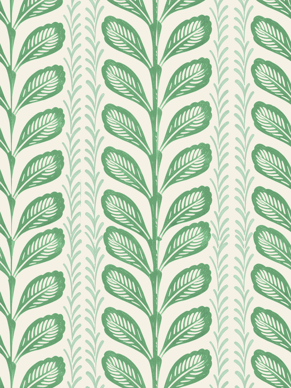 'Painted Vine' Wallpaper by Wallshoppe - Garden Green - Design
