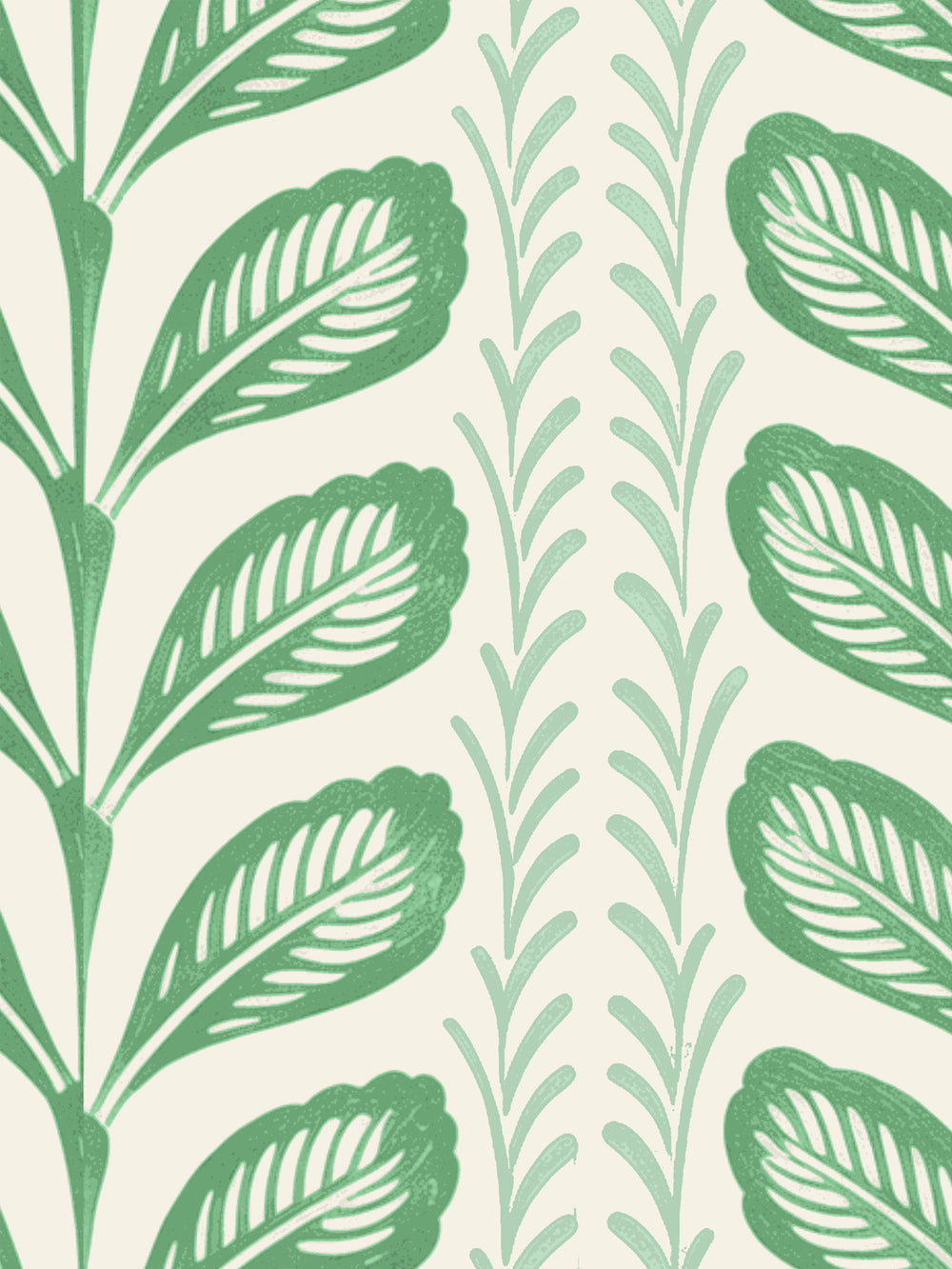 'Painted Vine' Wallpaper by Wallshoppe - Garden Green - Detail